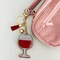 Wrapables Crystal Bling Key Chain Keyring with Tassel Car Purse Handbag Pendant, Red Wine
